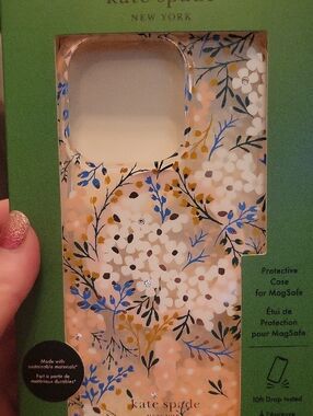 kate spade Clear Floral MagSafe Phone Case in Blush, Blue & White